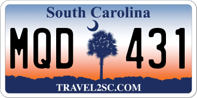 SC license plate MQD431