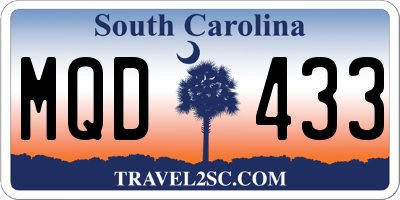 SC license plate MQD433