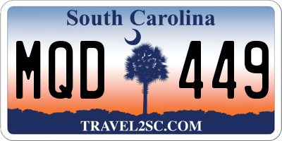 SC license plate MQD449