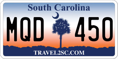SC license plate MQD450