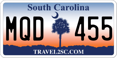 SC license plate MQD455