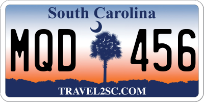 SC license plate MQD456
