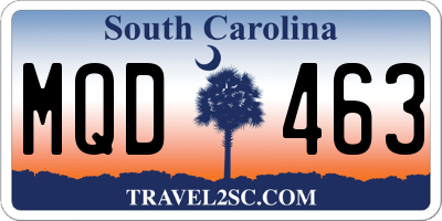 SC license plate MQD463
