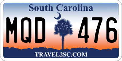 SC license plate MQD476