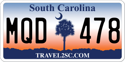SC license plate MQD478