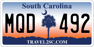 SC license plate MQD492