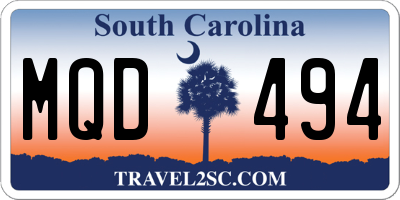 SC license plate MQD494