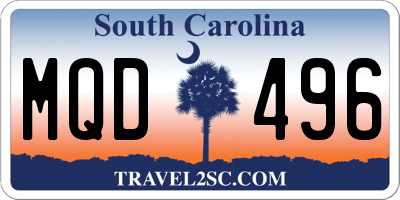 SC license plate MQD496