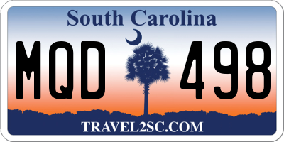SC license plate MQD498