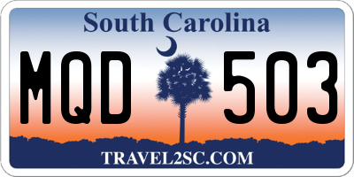 SC license plate MQD503