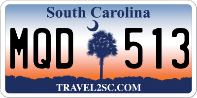 SC license plate MQD513