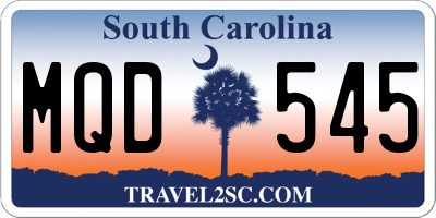 SC license plate MQD545