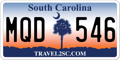 SC license plate MQD546