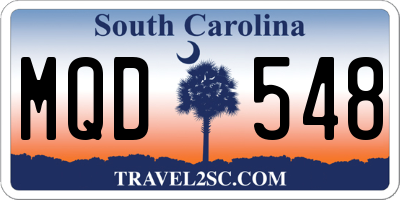 SC license plate MQD548