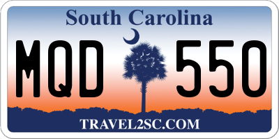 SC license plate MQD550