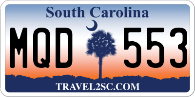 SC license plate MQD553