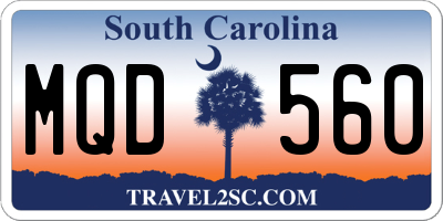 SC license plate MQD560