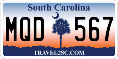 SC license plate MQD567