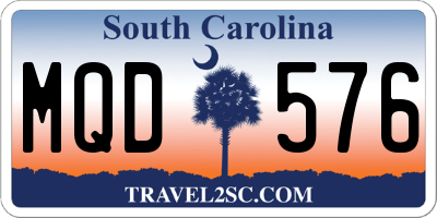 SC license plate MQD576