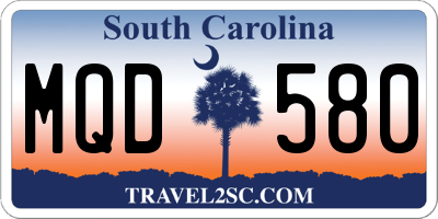 SC license plate MQD580