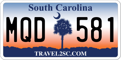 SC license plate MQD581