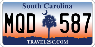 SC license plate MQD587