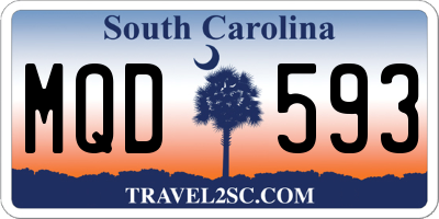 SC license plate MQD593