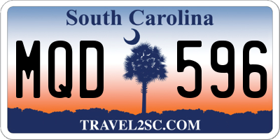 SC license plate MQD596
