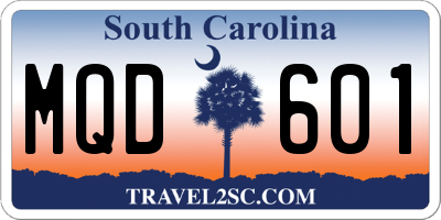 SC license plate MQD601