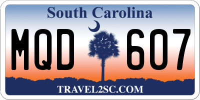 SC license plate MQD607