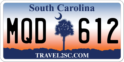 SC license plate MQD612