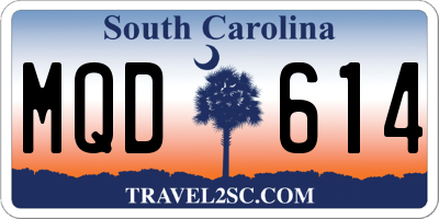 SC license plate MQD614