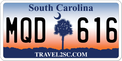 SC license plate MQD616