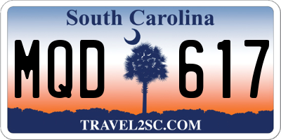 SC license plate MQD617