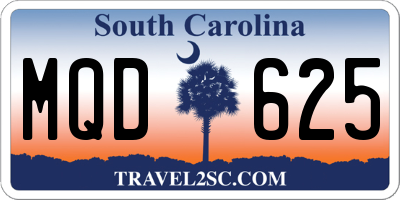 SC license plate MQD625