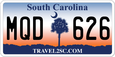 SC license plate MQD626