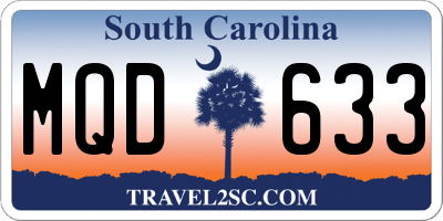 SC license plate MQD633
