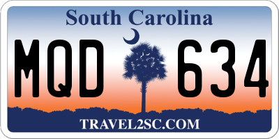 SC license plate MQD634