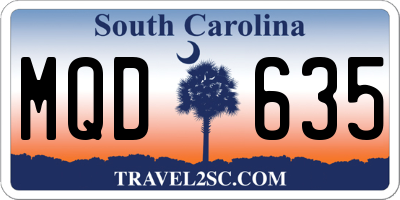 SC license plate MQD635
