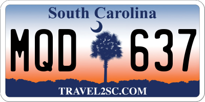 SC license plate MQD637