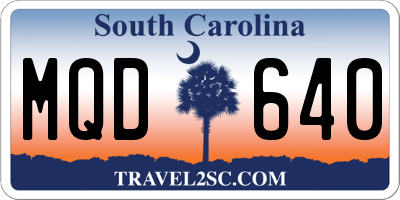 SC license plate MQD640