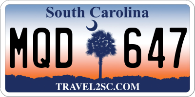 SC license plate MQD647
