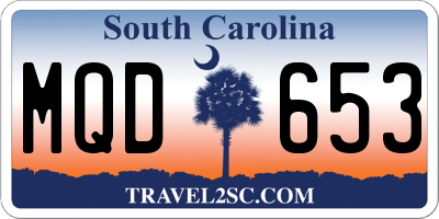 SC license plate MQD653