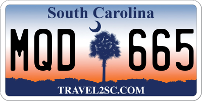 SC license plate MQD665