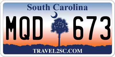SC license plate MQD673