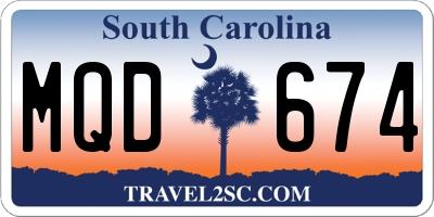 SC license plate MQD674