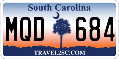 SC license plate MQD684