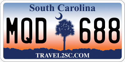 SC license plate MQD688