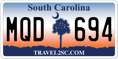 SC license plate MQD694