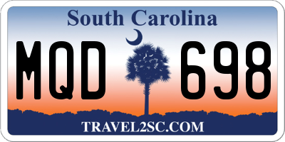 SC license plate MQD698